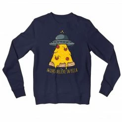 The Banyan Tee Sweatshirts Sweatshirt - Aliens Believe In Pizza