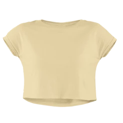 The Banyan Tee Crop Top - Beige