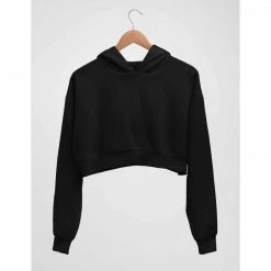 The Banyan Tee Crop Hoodie - Black Graphic Junkies