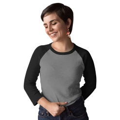 The Banyan Tee Graphic Junkies Raglan Sleeve T-shirt - Black & Charcoal