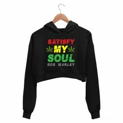 The Banyan Tee Bob Marley Crop Hoodie - Satisfy My Soul Crop Hoodies