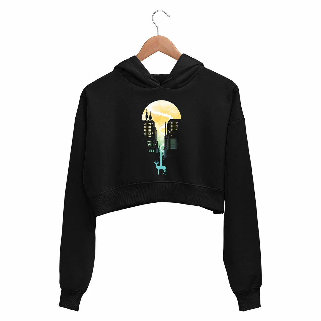 The Banyan Tee Printed Crop Hoodie - Cityscape 1 The Banyan Tee Printed Crop Hoodie - Cityscape