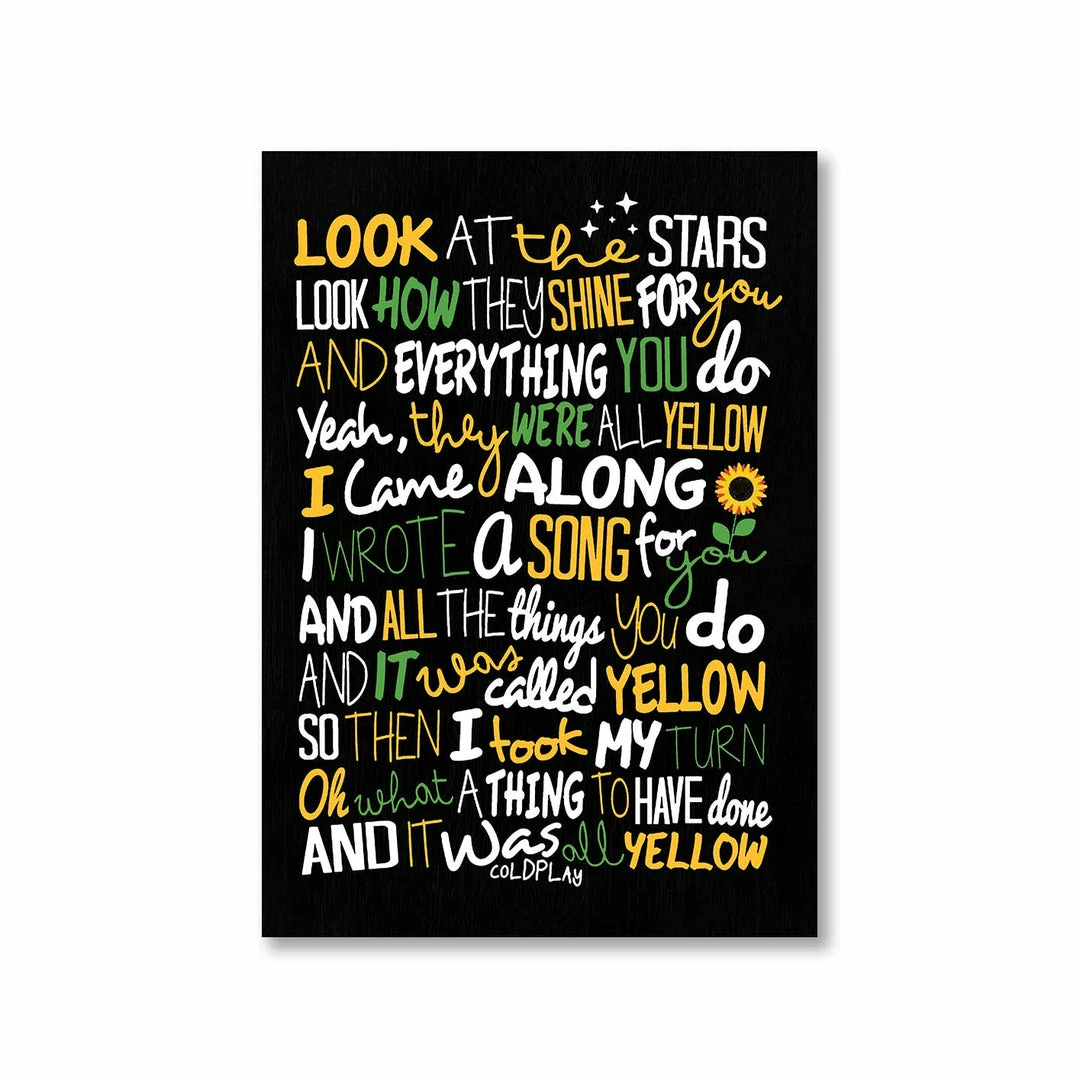 The Banyan Tee Posters Coldplay Poster - Yellow 1 The Banyan Tee Posters Coldplay Poster - Yellow
