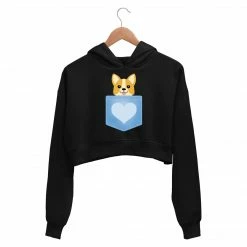 The Banyan Tee Printed Crop Hoodie - Cute Dog Crop Hoodies