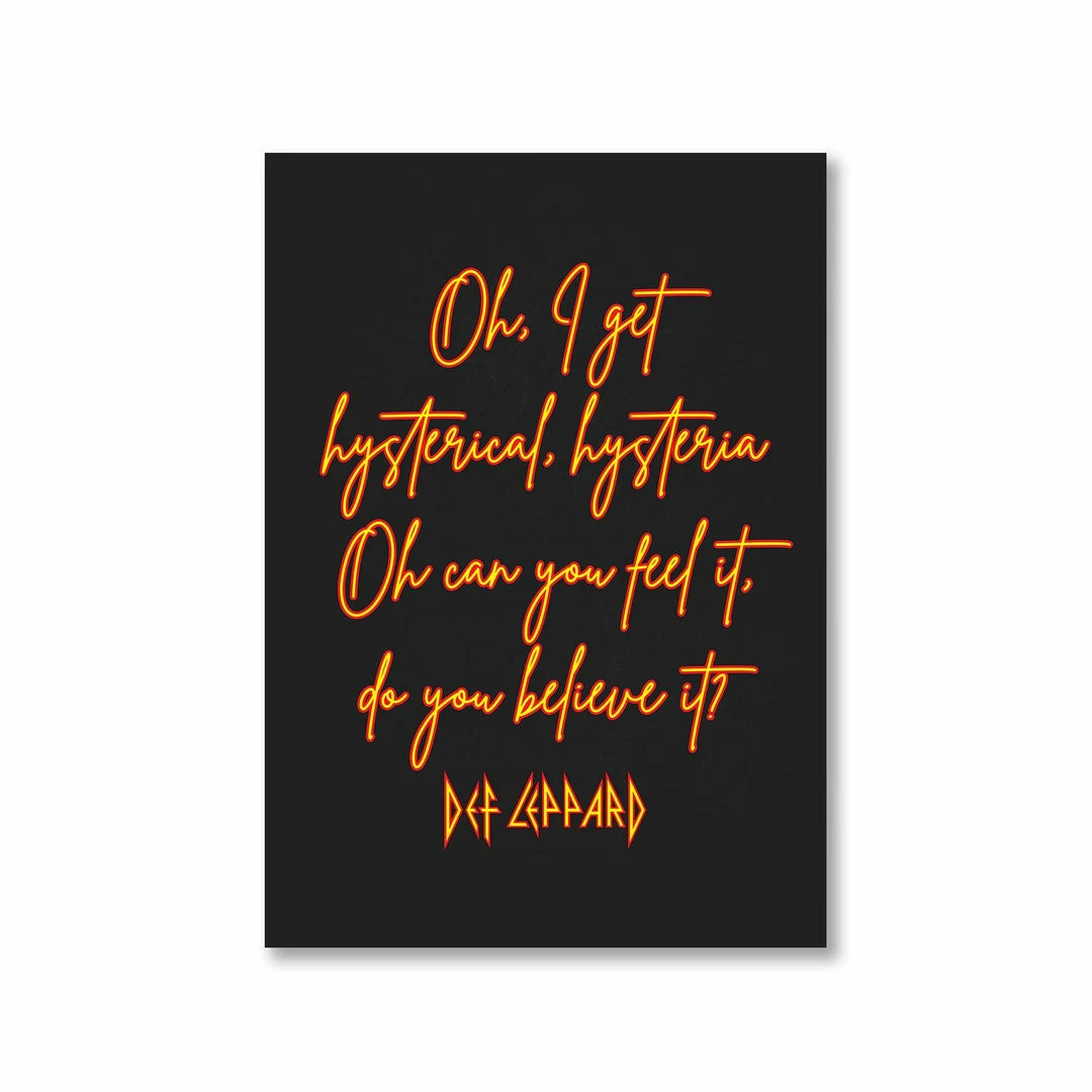 The Banyan Tee Posters Def Leppard Poster - Hysteria 1 The Banyan Tee Posters Def Leppard Poster - Hysteria