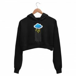 The Banyan Tee Printed Crop Hoodie - Digital Rain