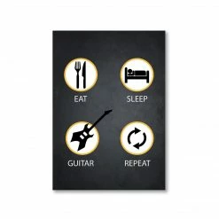 The Banyan Tee Poster - Eat, Sleep, Guitar, Repeat Posters