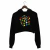 The Banyan Tee Crop Hoodies Printed Crop Hoodie - 3D Diskettes