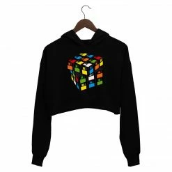 The Banyan Tee Crop Hoodies Printed Crop Hoodie - 3D Diskettes