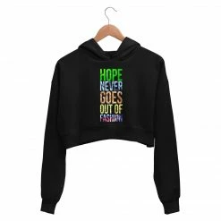 The Banyan Tee Printed Crop Hoodie - Hope
