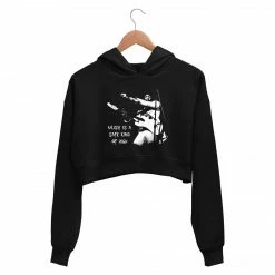 The Banyan Tee Jimi Hendrix Crop Hoodie - Music Is A Safe Kind Of High Crop Hoodies