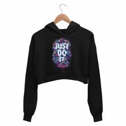 The Banyan Tee Printed Crop Hoodie - Just Do It