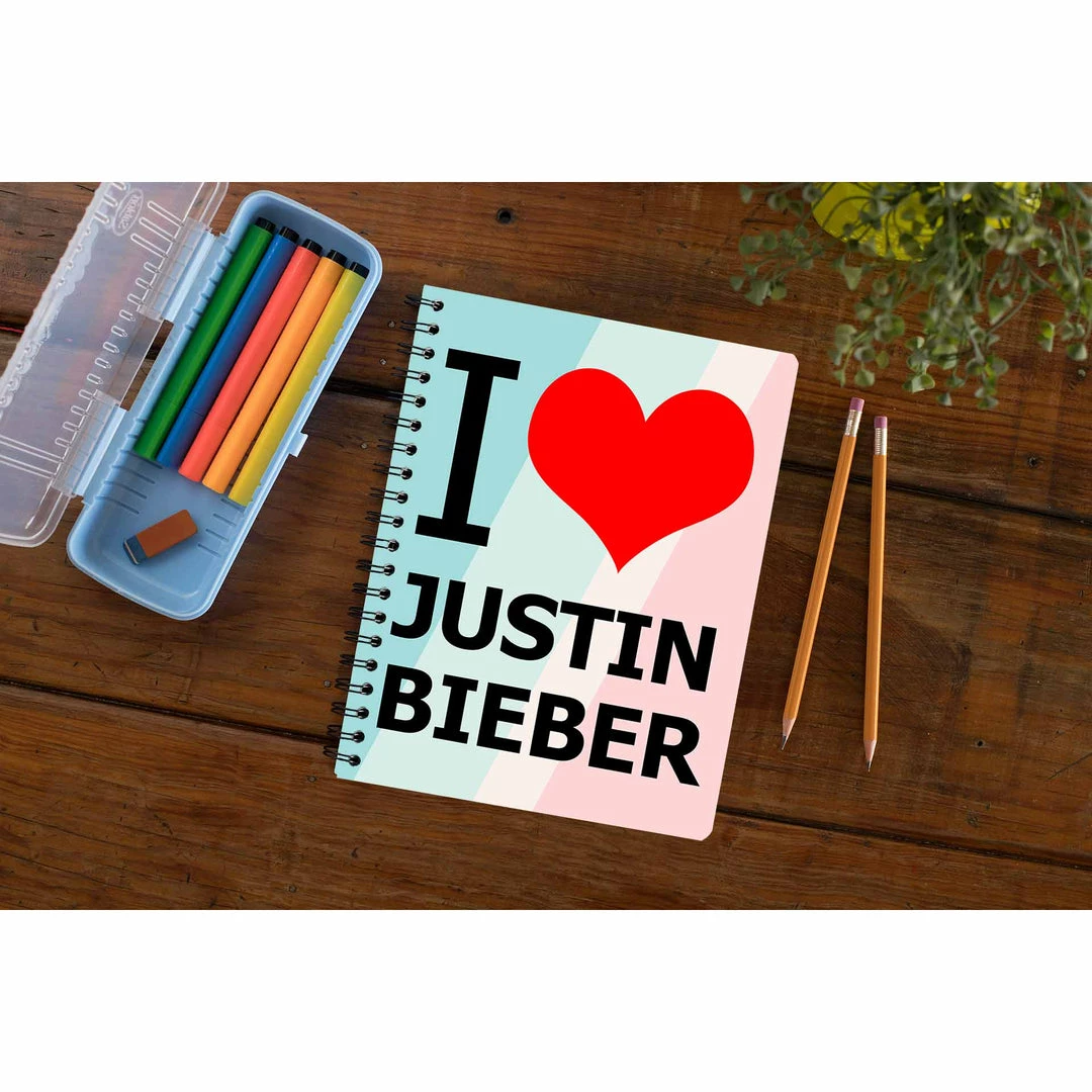 The Banyan Tee Justin Bieber Notebook - I Love Justin 1 The Banyan Tee Justin Bieber Notebook - I Love Justin