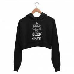 The Banyan Tee Printed Crop Hoodie - Keep Calm And Geek Out Crop Hoodies