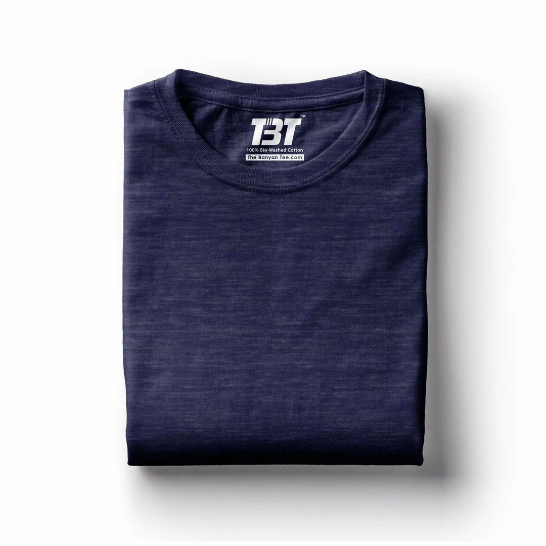The Banyan Tee Plain T-shirt - Navy Melange 1 The Banyan Tee Plain T-shirt - Navy Melange