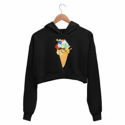 The Banyan Tee Printed Crop Hoodie - Ice Cream - Planets Crop Hoodies