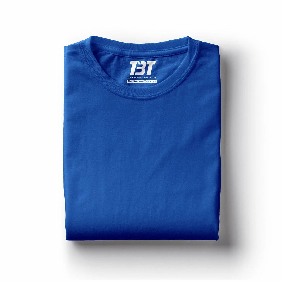 The Banyan Tee Graphic Junkies Plain T-shirt - Royal Blue 1 The Banyan Tee Graphic Junkies Plain T-shirt - Royal Blue