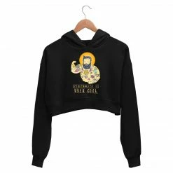 The Banyan Tee Printed Crop Hoodie - Spirituality Is Uber Cool