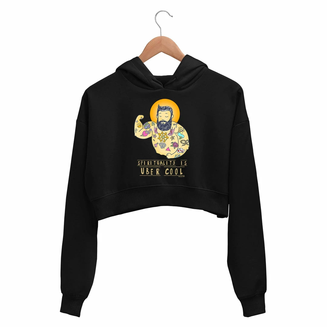The Banyan Tee Printed Crop Hoodie - Spirituality Is Uber Cool 1 The Banyan Tee Printed Crop Hoodie - Spirituality Is Uber Cool