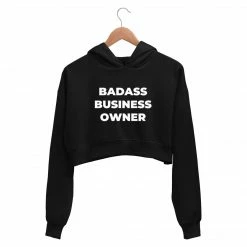 The Banyan Tee Printed Crop Hoodie - Badass Business Owner