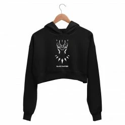 The Banyan Tee Crop Hoodies Superheroes Crop Hoodie - Black Panther