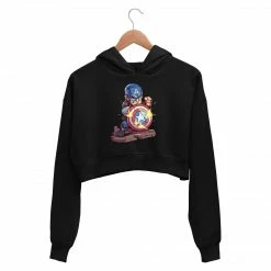 The Banyan Tee Crop Hoodies Superheroes Crop Hoodie - Captain America