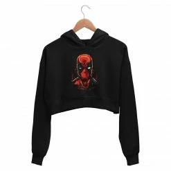 The Banyan Tee Crop Hoodies Superheroes Crop Hoodie - Deadpool