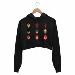 The Banyan Tee Superheroes Crop Hoodie - Superhero Masks Crop Hoodies