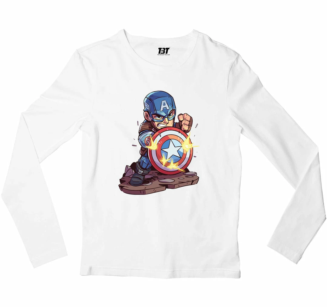 The Banyan Tee Superheroes Full Sleeves T-shirt - Captain America 1 The Banyan Tee Superheroes Full Sleeves T-shirt - Captain America