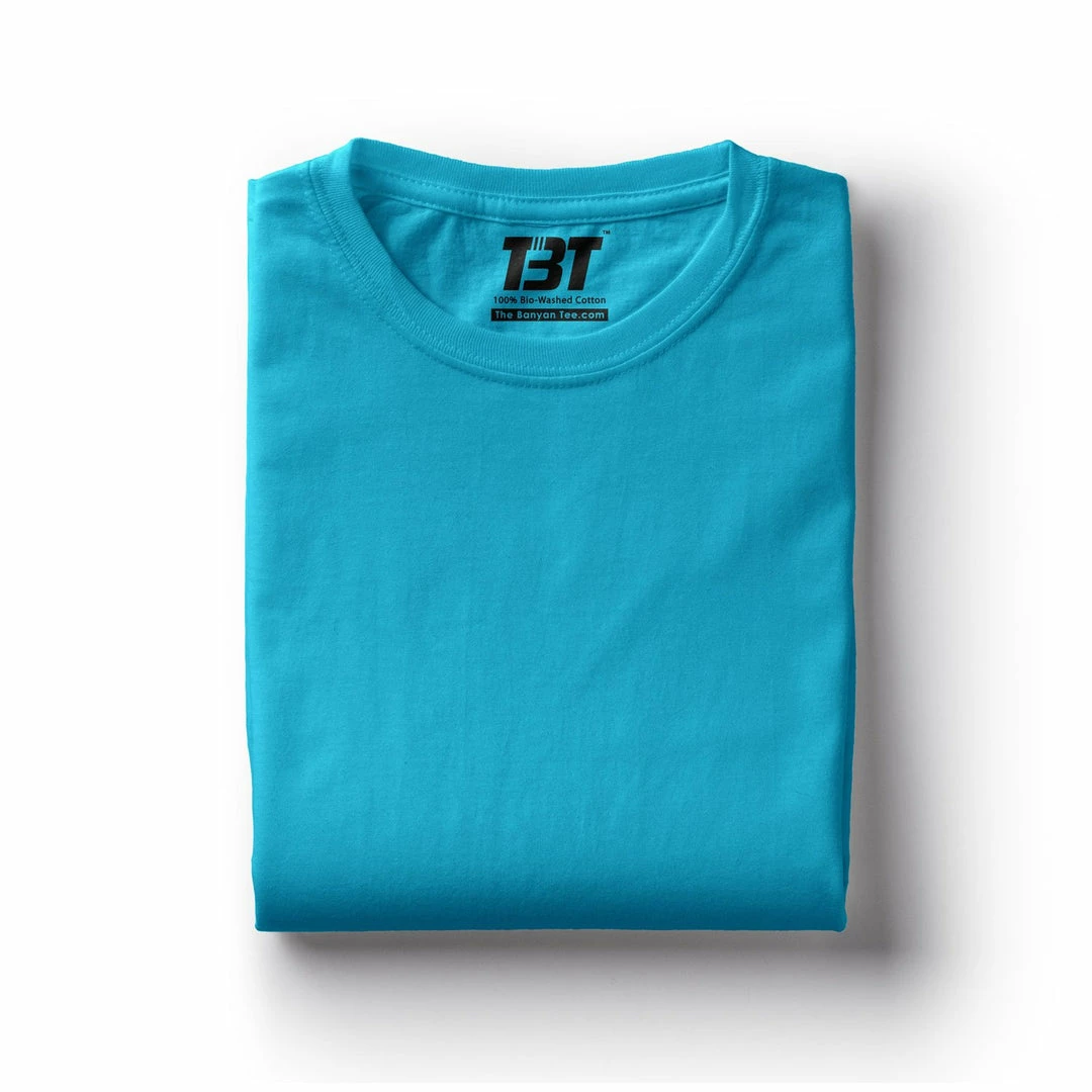 The Banyan Tee Graphic Junkies Plain T-shirt - Turquoise Blue 1 The Banyan Tee Graphic Junkies Plain T-shirt - Turquoise Blue