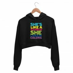 The Banyan Tee The Rolling Stones Crop Hoodie - Rainbow