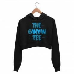 Printed Crop Hoodie - The Banyan Tee Crop Hoodies