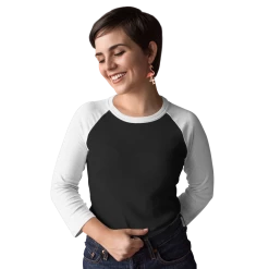 The Banyan Tee Graphic Junkies Raglan Sleeve T-shirt - White & Black