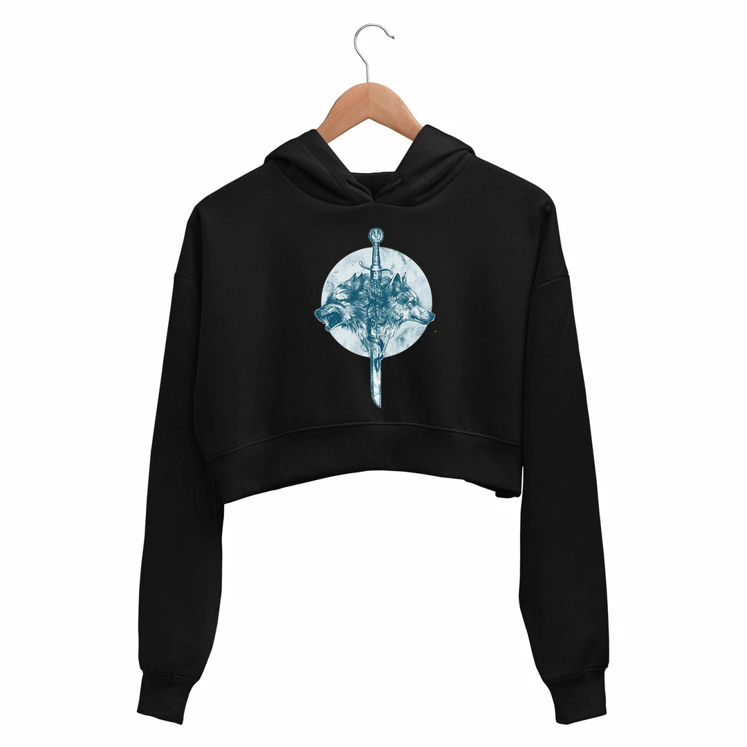 The Banyan Tee Printed Crop Hoodie - Wolves 1 The Banyan Tee Printed Crop Hoodie - Wolves