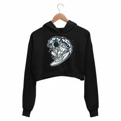 The Banyan Tee Crop Hoodies Printed Crop Hoodie - Astro Surfer