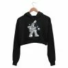 The Banyan Tee Printed Crop Hoodie - Space Cricket