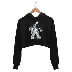 The Banyan Tee Printed Crop Hoodie - Space Cricket