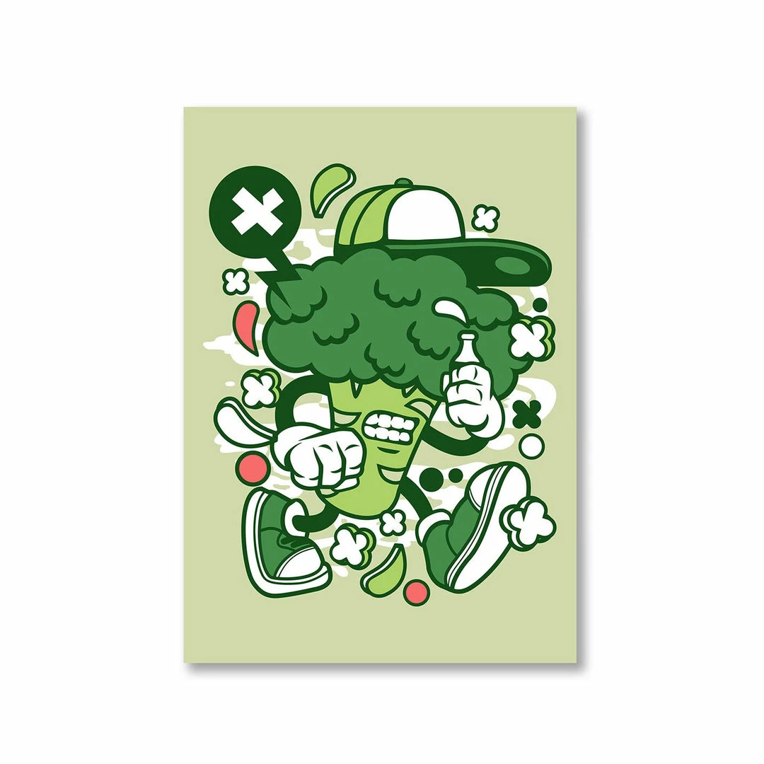 The Banyan Tee Poster - Cartoon Broccoli 1 The Banyan Tee Poster - Cartoon Broccoli