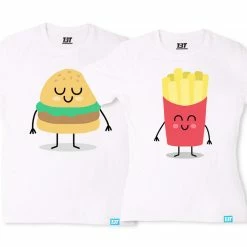The Banyan Tee Couple T-shirts - Burger & Fries