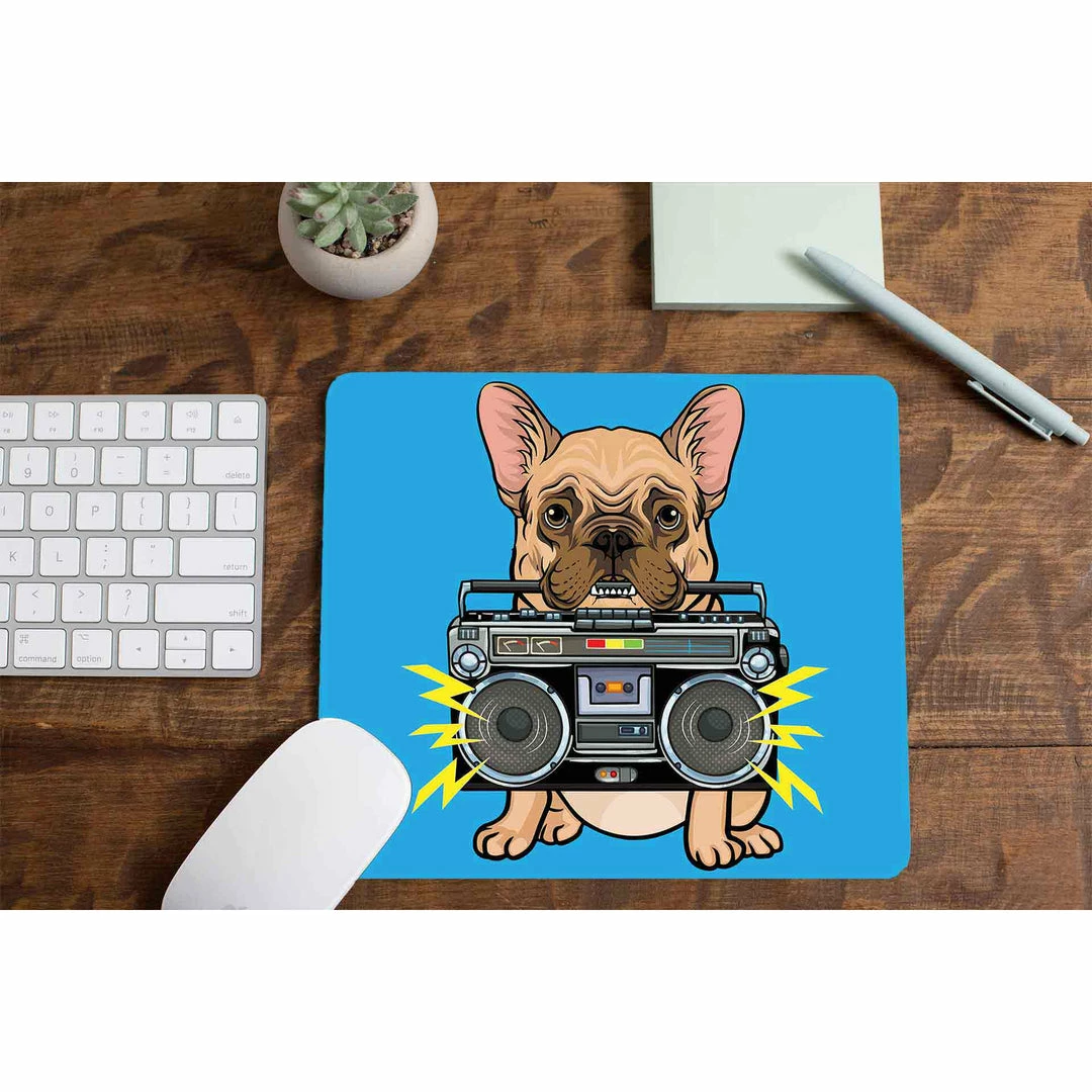 The Banyan Tee Mouse Pad - Dog With Boombox Mousepads 1 The Banyan Tee Mouse Pad - Dog With Boombox Mousepads