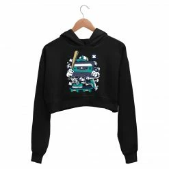 The Banyan Tee Printed Crop Hoodie - Cassette - Skater Crop Hoodies