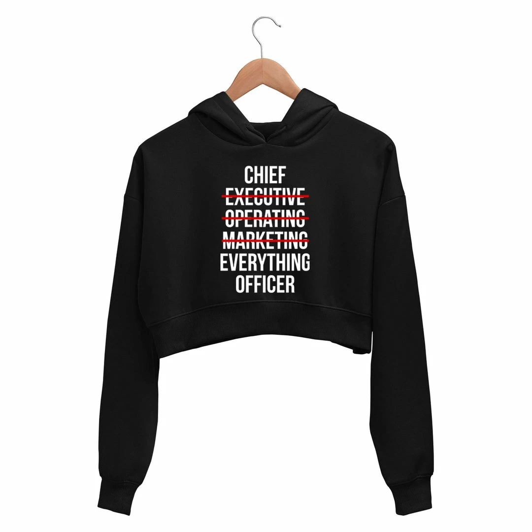 The Banyan Tee Crop Hoodies Printed Crop Hoodie - Chief Everything Officer 1 The Banyan Tee Crop Hoodies Printed Crop Hoodie - Chief Everything Officer