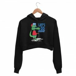 The Banyan Tee Printed Crop Hoodie - Rider Crocodile