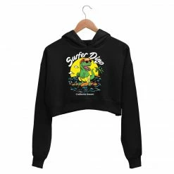 The Banyan Tee Printed Crop Hoodie - Surfer Dino