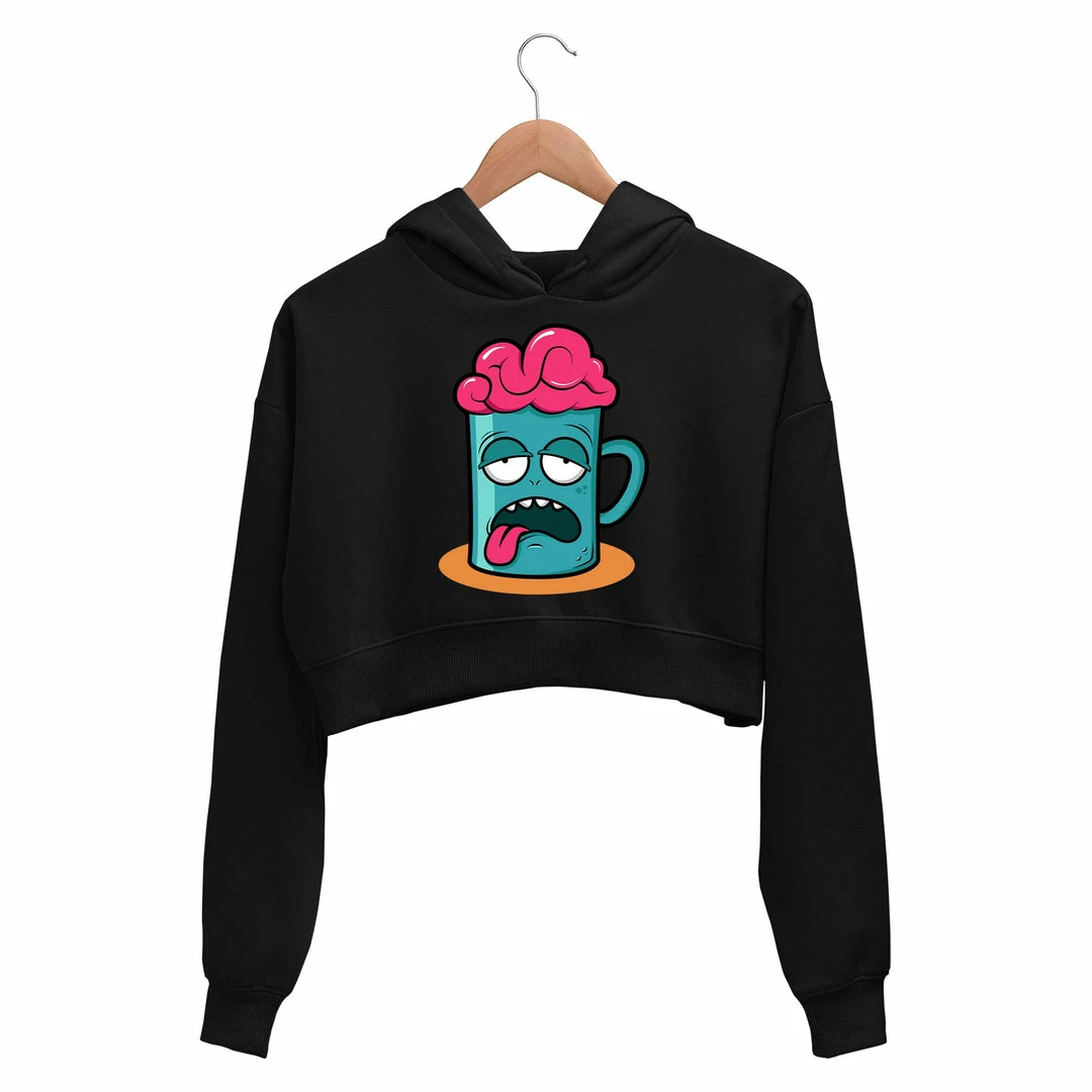 The Banyan Tee Printed Crop Hoodie - Cartoon Cup Crop Hoodies 1 The Banyan Tee Printed Crop Hoodie - Cartoon Cup Crop Hoodies
