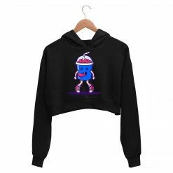 The Banyan Tee Printed Crop Hoodie - Cute Milkshake Crop Hoodies