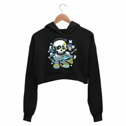 The Banyan Tee Crop Hoodies Printed Crop Hoodie - DJ Skull