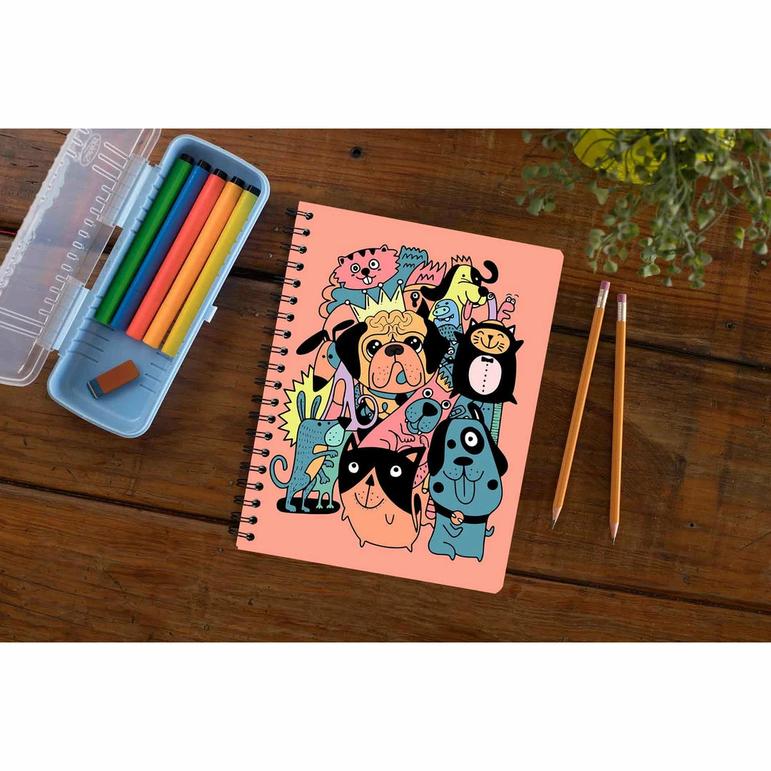 The Banyan Tee Notebook - Dogs - Doodle Art 1 The Banyan Tee Notebook - Dogs - Doodle Art