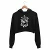 The Banyan Tee Printed Crop Hoodie - Electric Guitar Cartoon