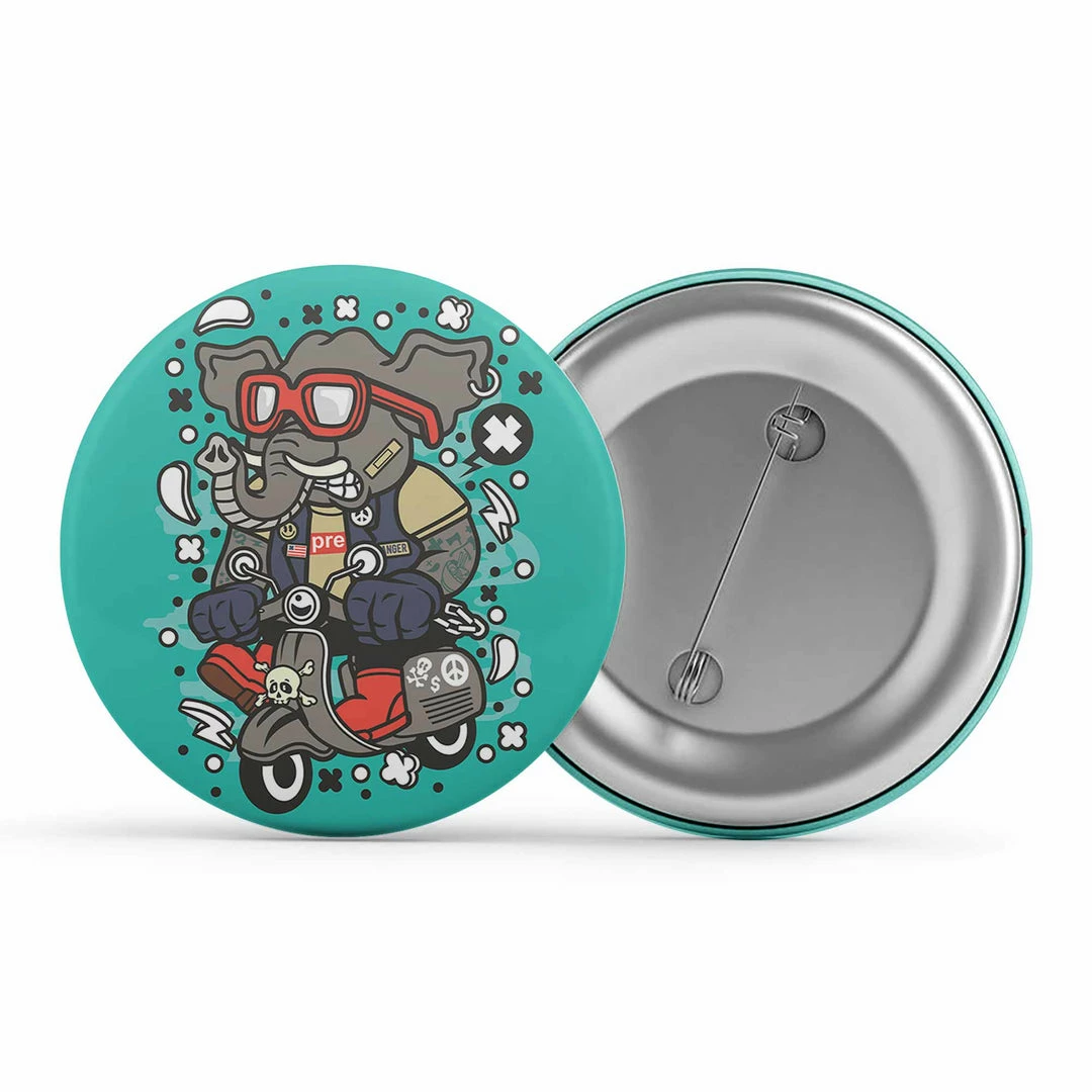 The Banyan Tee Badges Badge - Elephant Scooterist 1 The Banyan Tee Badges Badge - Elephant Scooterist